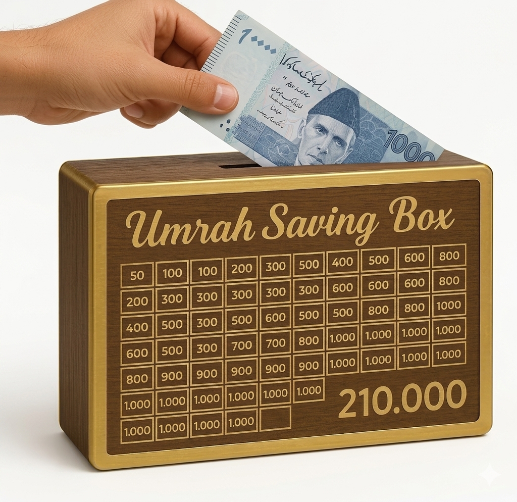 Umrah Savings Tracker Box – 210,000 Goal Challenge