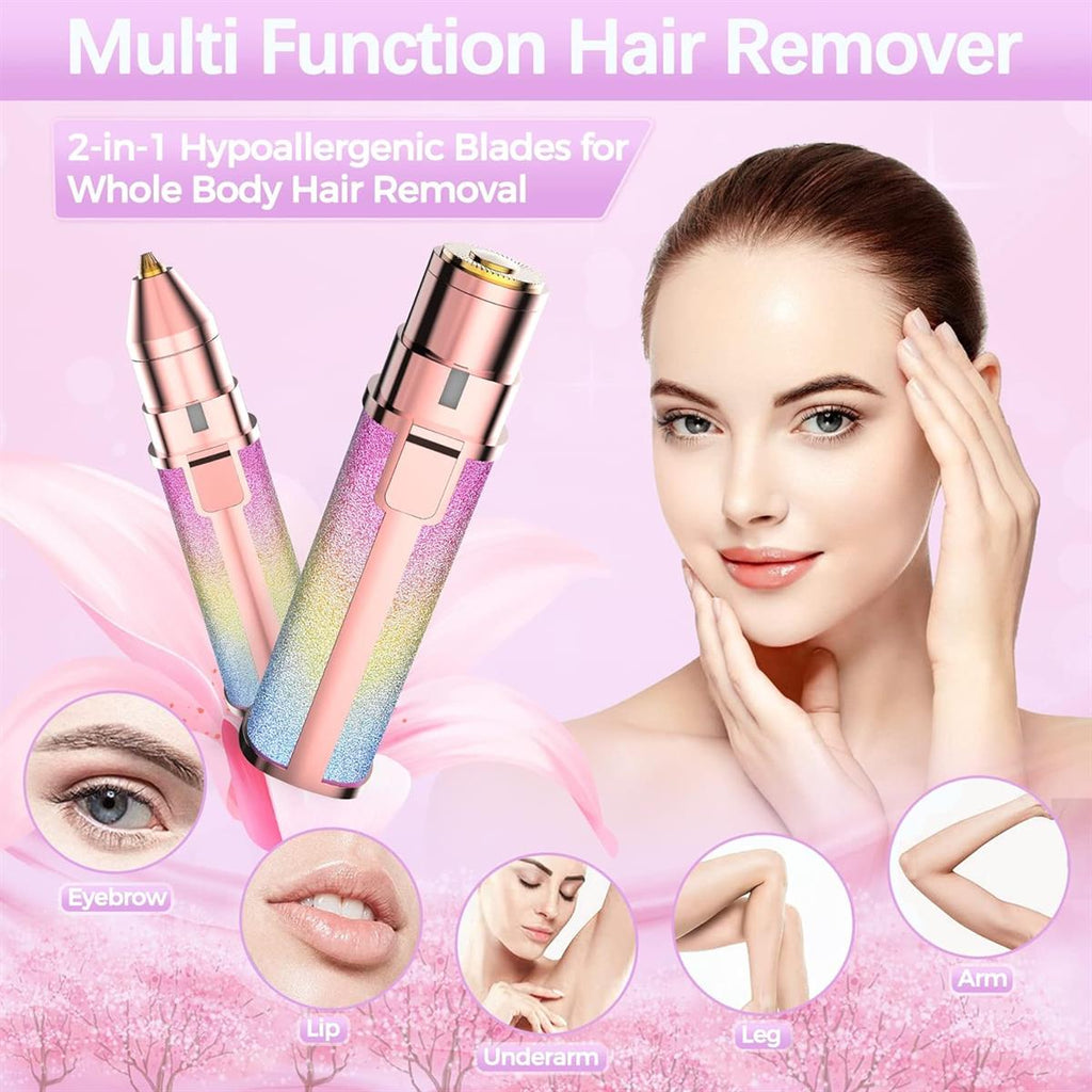 2-in-1 Electric Eyebrow Trimmer & Facial Hair Remover for Women | Rechargeable Precision Shaver