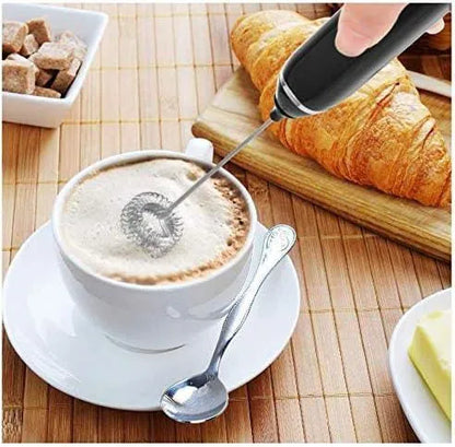 Electric Milk Frother with Dual Whisks